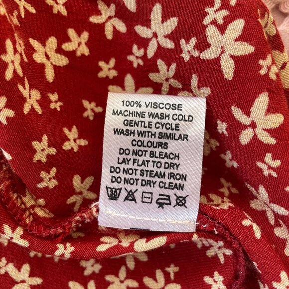 Able Simone Midi dress red flower print XS viscose - Picture 3 of 7